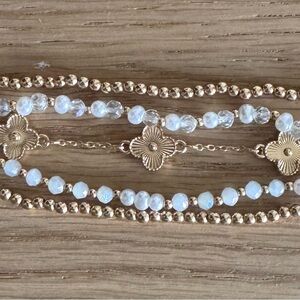 Altar'd State Gold and White Beaded Bracelet - 40 mm Apple Watch band.